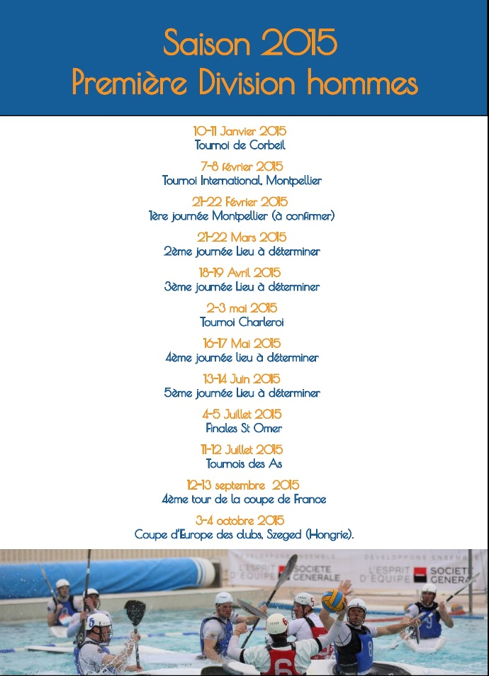 Competitions hommes kayak polo 2015